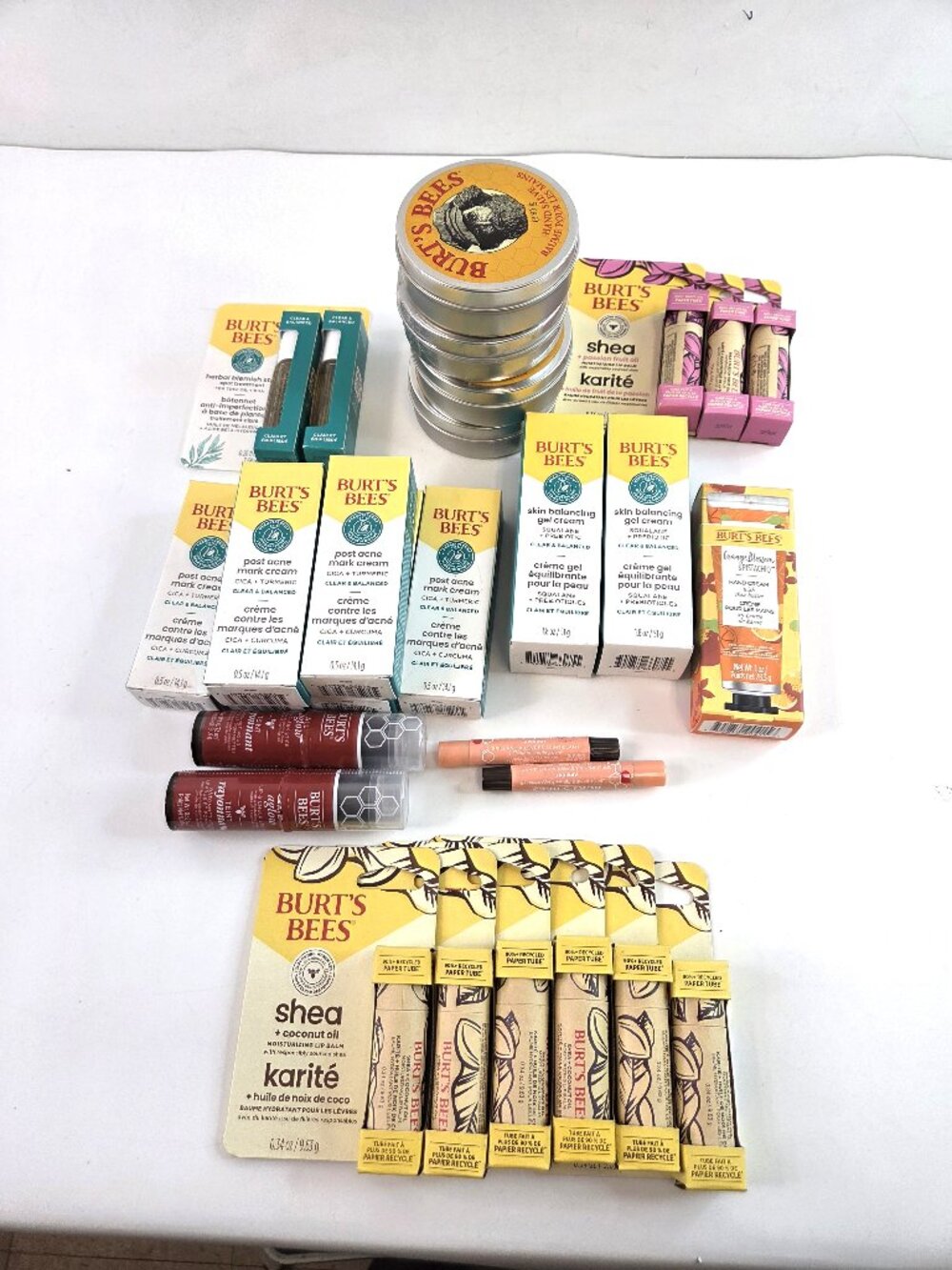 Burt's Bees Lot Lip Balm Gloss Post Acne Mark Cream Hand Salve Gel + more NEW
